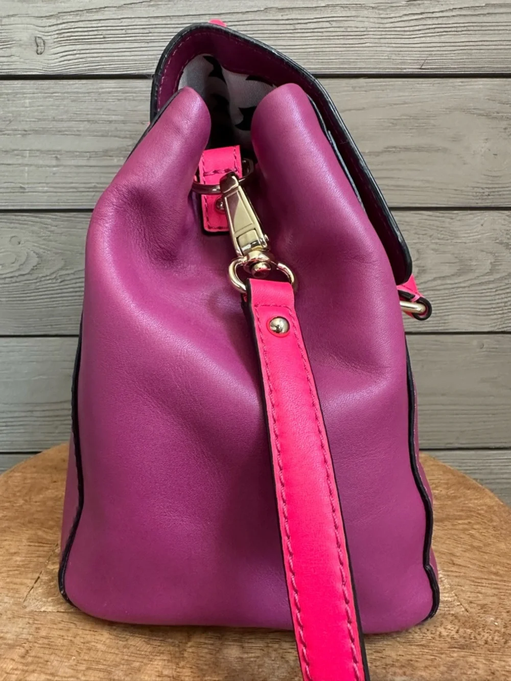 Kate Spade Joanie Catherine Street Moody Plum Purse Handbag Bright Pink Purple